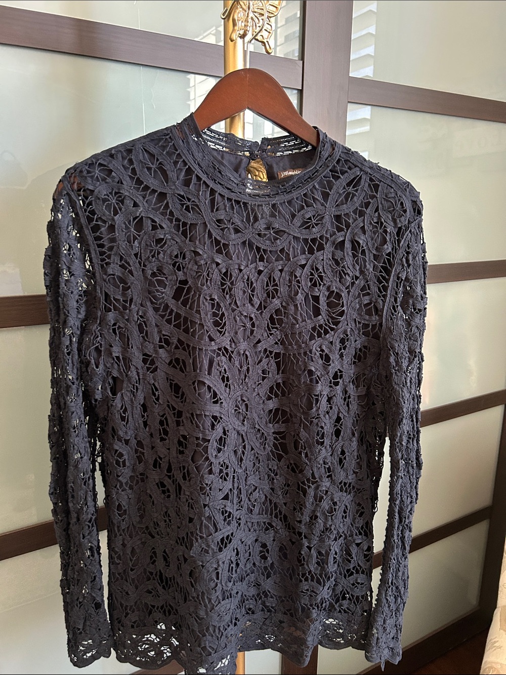 I.McLaughlin Crochet Long Sleeve Top - Navy - Picture 4 of 8